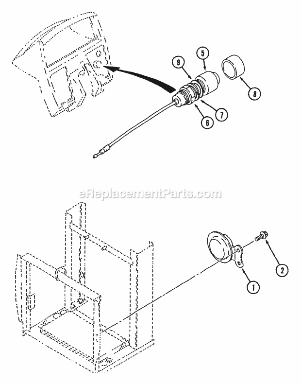 Horn Kit Diagram and Parts List for 544-434D100, 545-434D100, 546-434D100 Cub Cadet Lawn Tractor